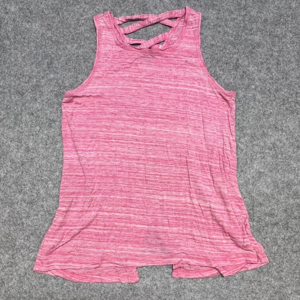 Athletic Works Girls Pink Space Dye Strappy Back Tank Top Size L 10-12